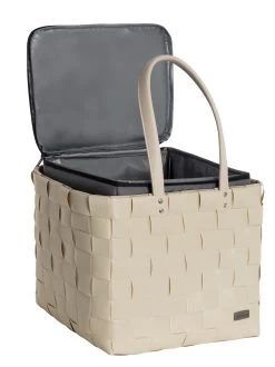Flechtkorb Mit Großer Kühltasche Creme -Normani 166410