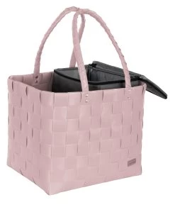 Flechtkorb Mit Kleiner Kühltasche Hellrosa -Normani 166442