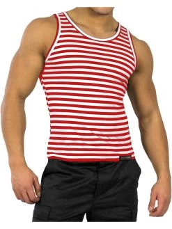 Marine Tank-Top „Wolgadelta“ Rot/Weiß