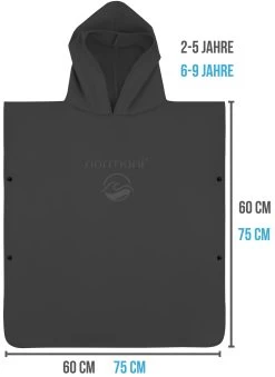 Kinder Mikrofaser Badeponcho „Rincon“ Schwarz -Normani 167208
