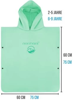 Kinder Mikrofaser Badeponcho „Rincon“ Minze -Normani 167219