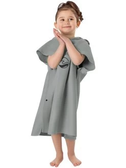 Kinder Mikrofaser Badeponcho „Rincon“ Grau -Normani 167269