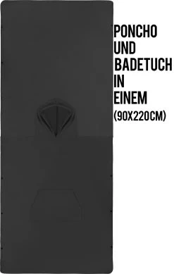 Weicher Mikrofaser Badeponcho „Nosara“ Schwarz -Normani 167285