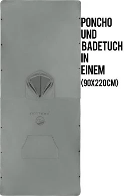Weicher Mikrofaser Badeponcho „Nosara“ Grau 11 Weicher Mikrofaser Badeponcho „Nosara“ Grau -Normani 167287