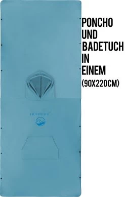 Weicher Mikrofaser Badeponcho „Nosara“ Blau -Normani 167288