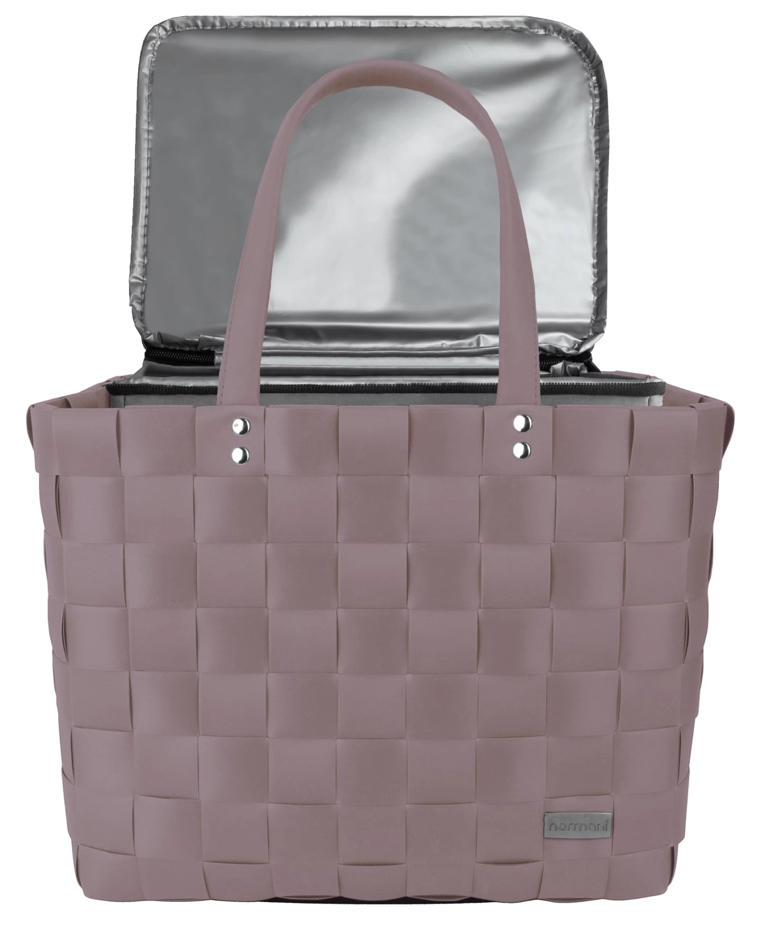 Flechtkorb Mit Großer Kühltasche Rose 4 Flechtkorb Mit Großer Kühltasche Rose – Bild 2