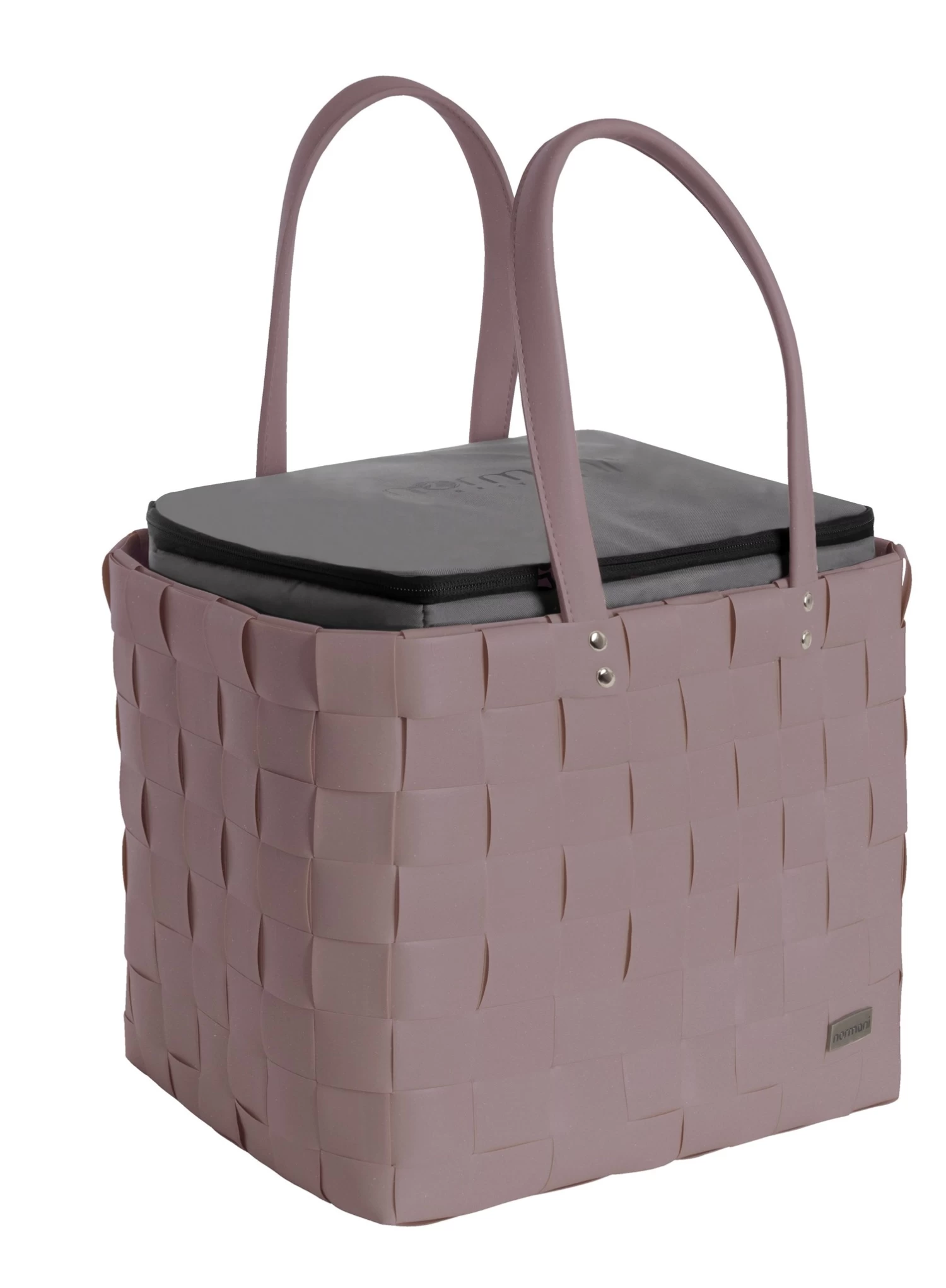 Flechtkorb Mit Großer Kühltasche Rose 5 Flechtkorb Mit Großer Kühltasche Rose – Bild 3