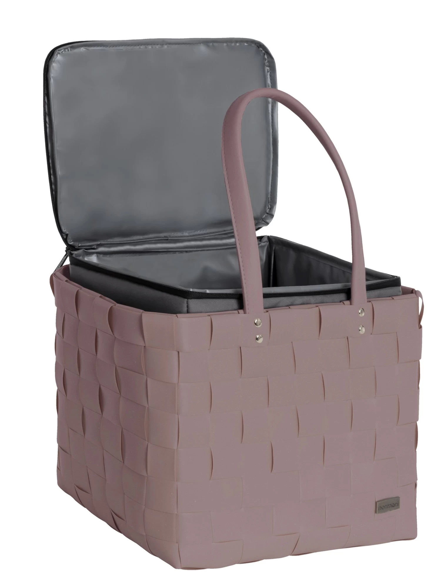 Flechtkorb Mit Großer Kühltasche Rose 6 Flechtkorb Mit Großer Kühltasche Rose – Bild 4