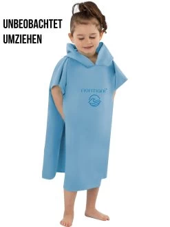 Kinder Badeponcho Aus Mikrofaser „Manati“ Blau -Normani 168375