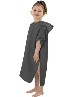 Kinder Mikrofaser Badeponcho „Rincon“ Schwarz -Normani 168378