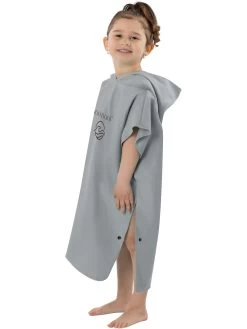Kinder Mikrofaser Badeponcho „Rincon“ Grau -Normani 168380