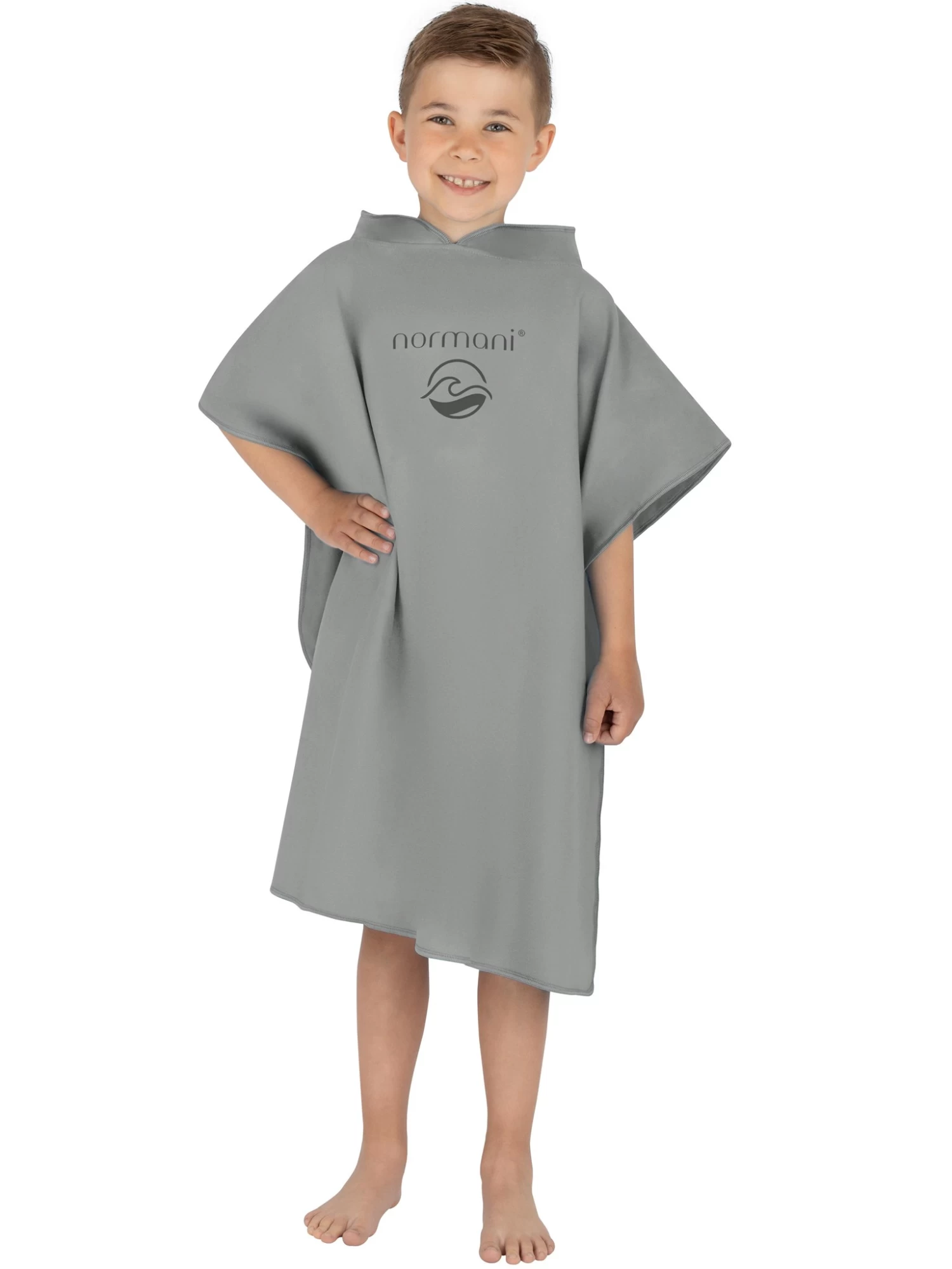 Kinder Badeponcho Aus Mikrofaser „Manati“ Grau 3 Kinder Badeponcho Aus Mikrofaser „Manati“ Grau