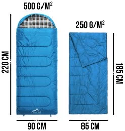 4-in-1 Schlafsack „Antarctica“ (RV Rechts) Blau -Normani 168649