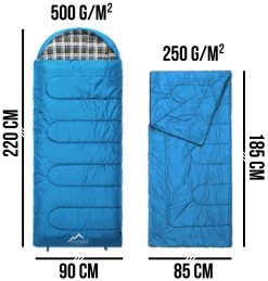 4-in-1 Schlafsack „Antarctica“ (RV Links) Blau -Normani 168693