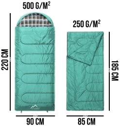 4-in-1 Schlafsack „Antarctica“ (RV Links) Grün -Normani 168699