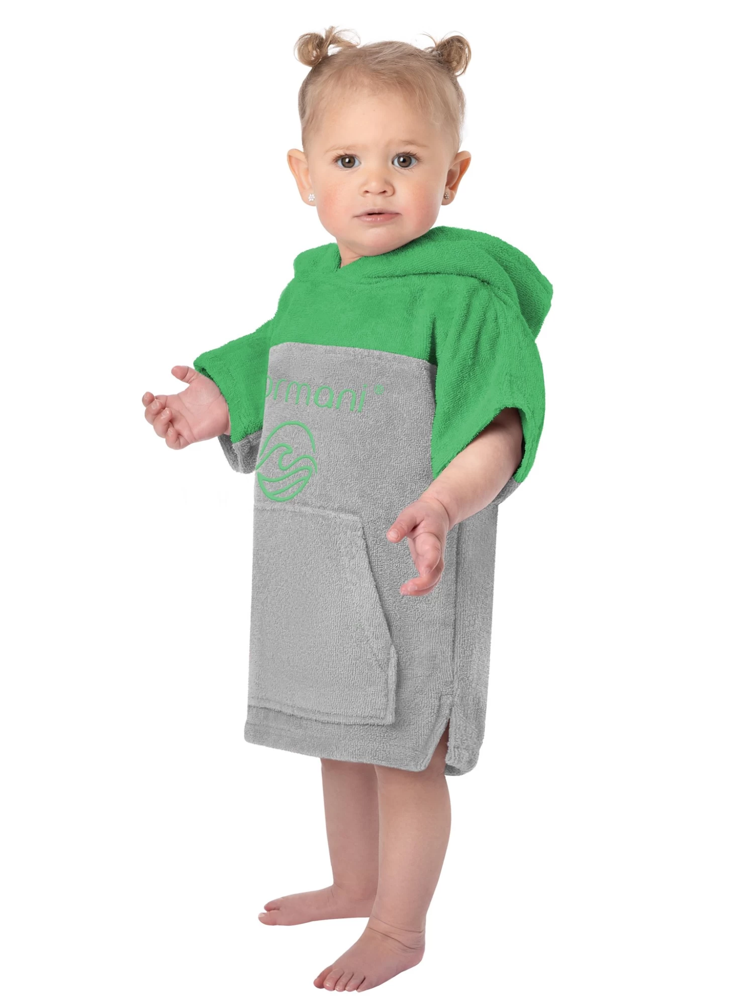 Kinder Badeponcho „Puwai“ Grün 5 Kinder Badeponcho „Puwai“ Grün – Bild 3