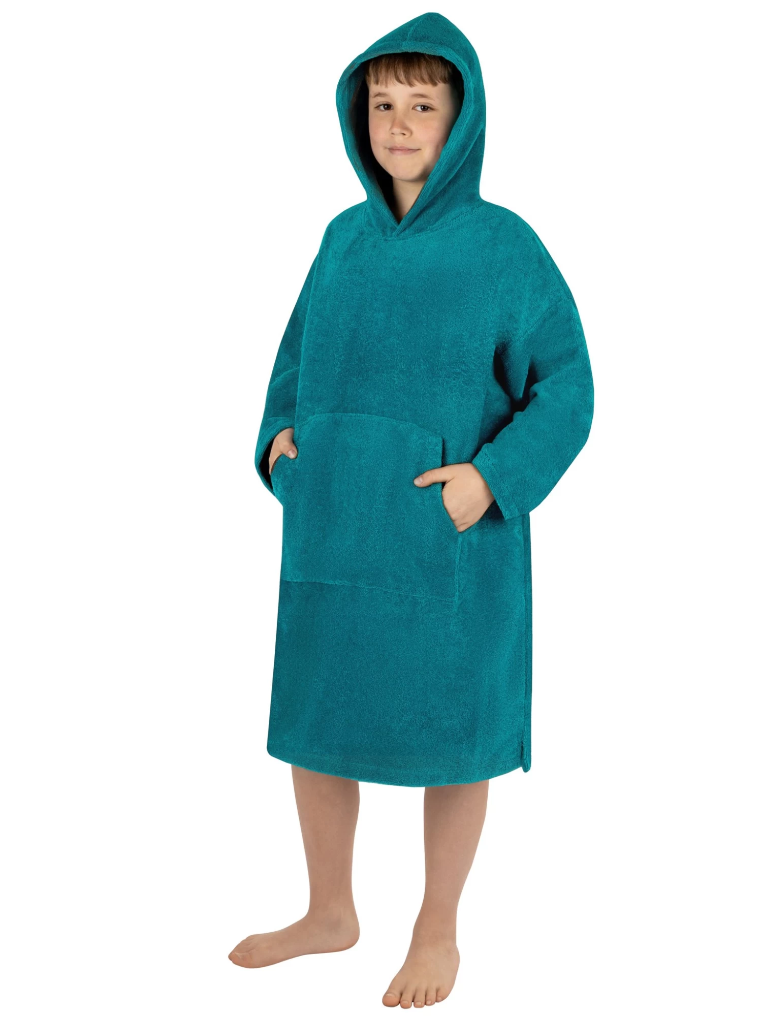 Kinder Langarm Poncho „Pichilemu“ Blau 7 Kinder Langarm Poncho „Pichilemu“ Blau – Bild 5