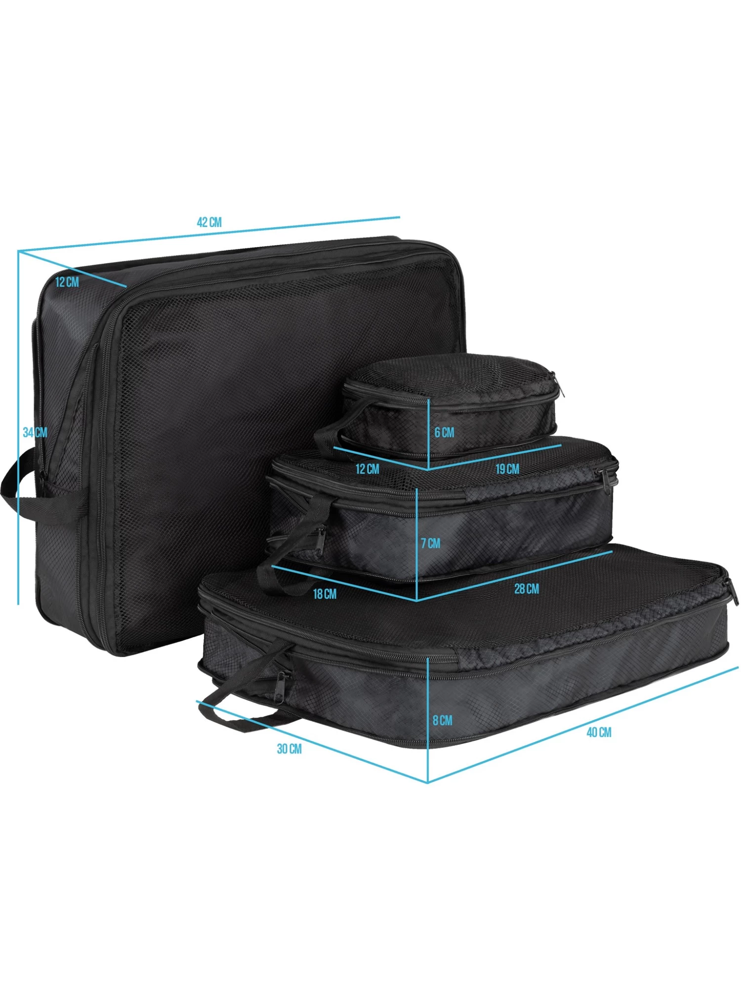 Reisetasche Mit Rucksackfunktion 90 L Mit 4 Kleidertaschen Schwarz 7 Reisetasche Mit Rucksackfunktion 90 L Mit 4 Kleidertaschen Schwarz – Bild 5