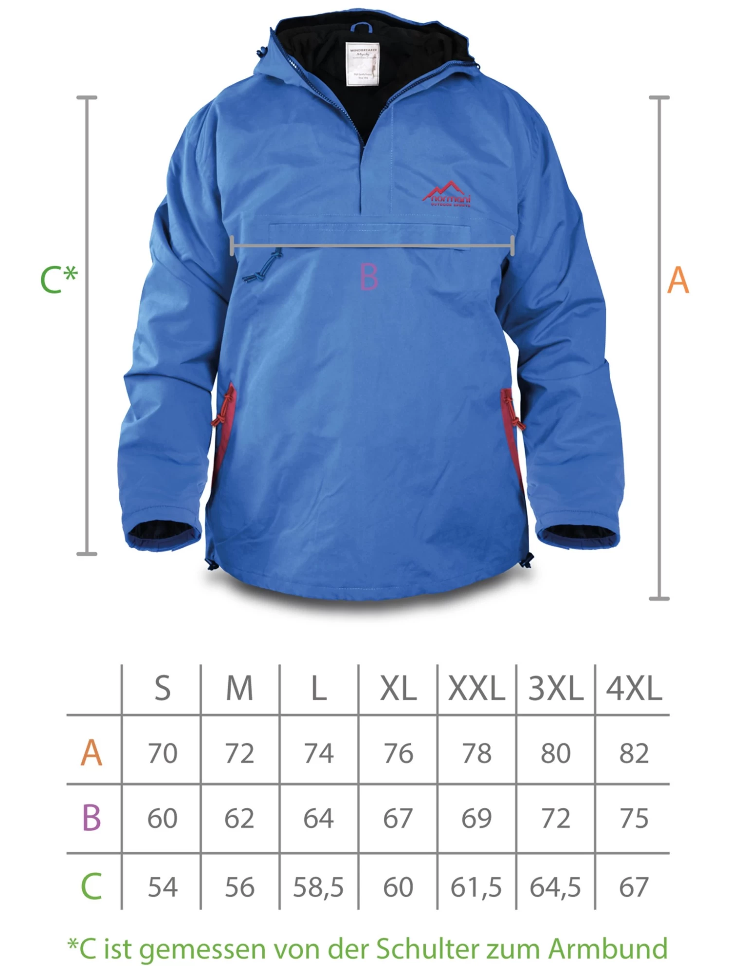 Herren Windbreaker „Myrsky“ Blau/Rot 6 Herren Windbreaker „Myrsky“ Blau/Rot – Bild 4