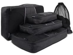 Reisetrolley Mit Rucksackfunktion 90 L Mit 5 Kleidertaschen Schwarz/Grau -Normani 170534