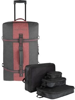 Reisetasche 125 L Mit 4 Kleidertaschen „Aurori 125“ Dunkelgrau/Rot