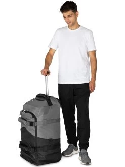 Reisetrolley Mit Rucksackfunktion 90 L Mit 5 Kleidertaschen Schwarz/Grau -Normani 171328