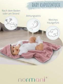 Baby Kapuzenhandtuch „Luanda“ Rosa -Normani 173050
