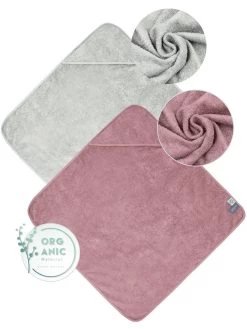 2x Baby Wickeltücher Aus Bio-Baumwolle Rosa/Hellgrau -Normani 173120
