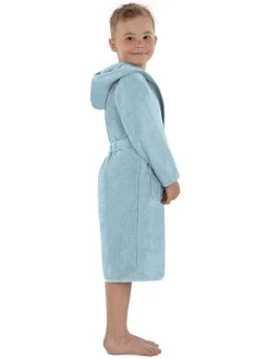 Kinder Bademantel Aus Bio-Baumwolle „Ljubljana“ Hellblau -Normani 173496