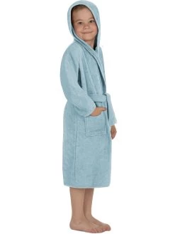Kinder Bademantel Aus Bio-Baumwolle „Ljubljana“ Hellblau -Normani 173497