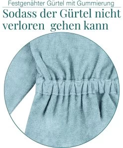 Kinder Bademantel Aus Bio-Baumwolle „Ljubljana“ Hellblau -Normani 173498