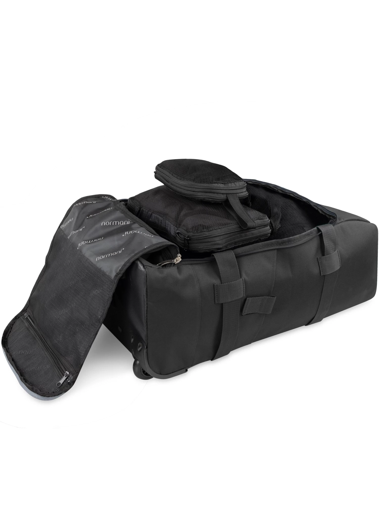 Reisetasche Mit Rucksackfunktion 90 L Mit 4 Kleidertaschen Schwarz 5 Reisetasche Mit Rucksackfunktion 90 L Mit 4 Kleidertaschen Schwarz – Bild 3