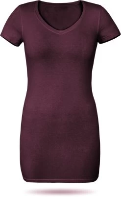 Figurbetontes T-Shirt Mit V-Ausschnitt „Siena“ Burgund