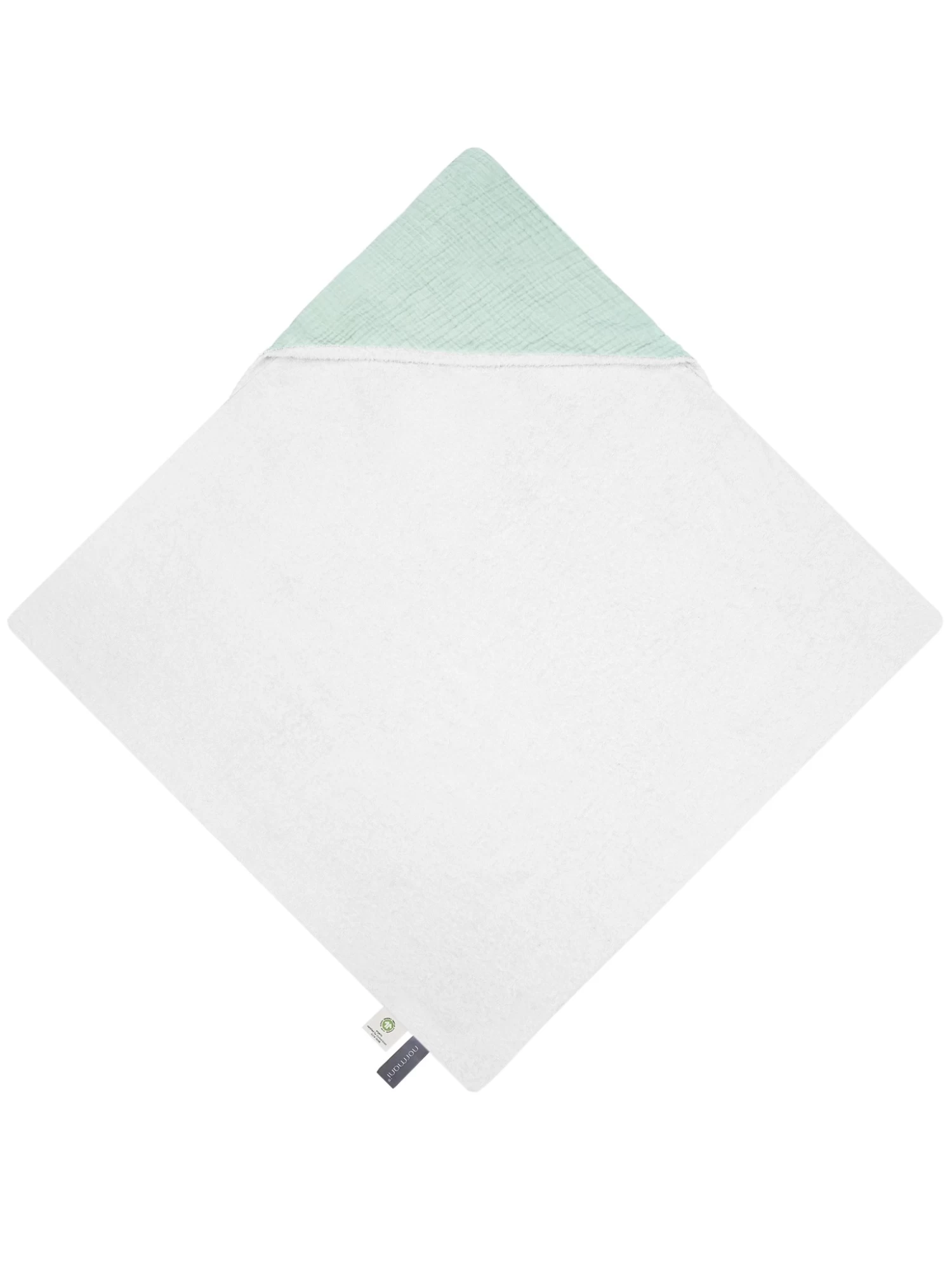 Baby Musselin Kapuzenhandtuch „Kampala“ Minze 3 Baby Musselin Kapuzenhandtuch „Kampala“ Minze