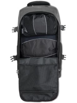 Reisetrolley Mit Rucksackfunktion 90 L Mit 5 Kleidertaschen Schwarz/Grau -Normani 176275