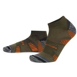 2 Merino Trekking Sneaker-Socken Mit Frotteesohle Oliv