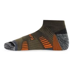 2 Merino Trekking Sneaker-Socken Mit Frotteesohle Oliv -Normani 176599