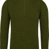 Herren Merino Langarm Mit 1/4 Zipper „Canberra“ Grün -Normani 176872