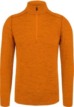 Herren Merino Langarm Mit 1/4 Zipper „Canberra“ Orange
