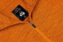 Herren Merino Langarm Mit 1/4 Zipper „Canberra“ Orange -Normani 176880