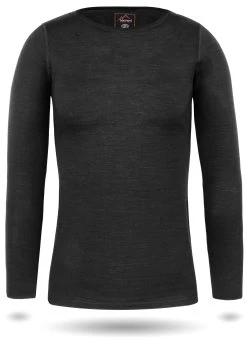 Damen Merino Langarm-Shirt „Mandurah“ Anthrazit