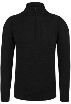 Herren Merino Langarm Mit 1/4 Zipper „Mildura“ Schwarz