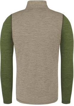 Herren Merino Langarm Mit 1/4 Zipper „Mildura“ Khaki -Normani 177667