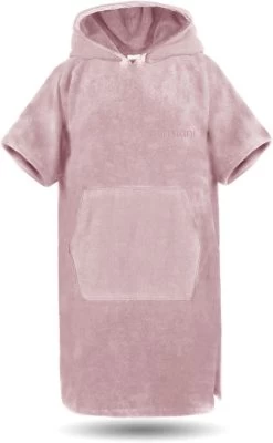Surfer Poncho - Baumwoll Bademantel Mit Kapuze Rosa