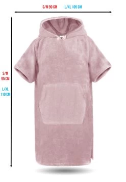 Surfer Poncho - Baumwoll Bademantel Mit Kapuze Rosa -Normani 178112