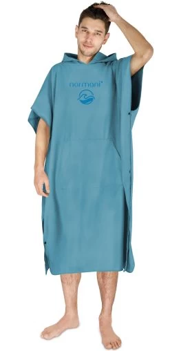 Weicher Mikrofaser Badeponcho „Nosara“ Blau -Normani 178239