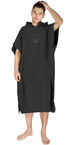 Weicher Mikrofaser Badeponcho „Nosara“ Schwarz -Normani 178241