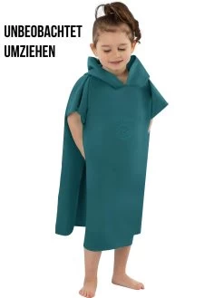 Kinder Badeponcho Aus Mikrofaser „Manati“ Petrol -Normani 178302