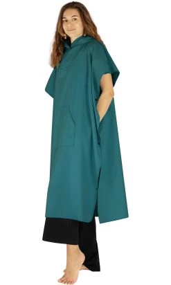 Weicher Mikrofaser Badeponcho „Nosara“ Petrol -Normani 178316