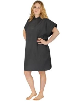 Mikrofaser Badeponcho Für Erwachsene „Camuy“ Schwarz -Normani 178940